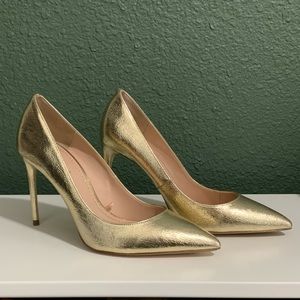 ZARA Gold Metallic Stilettos